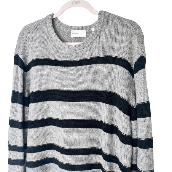 BLDWN Linen Stripe Oversized Sweater Men’s Size Large - Picture 2 of 5